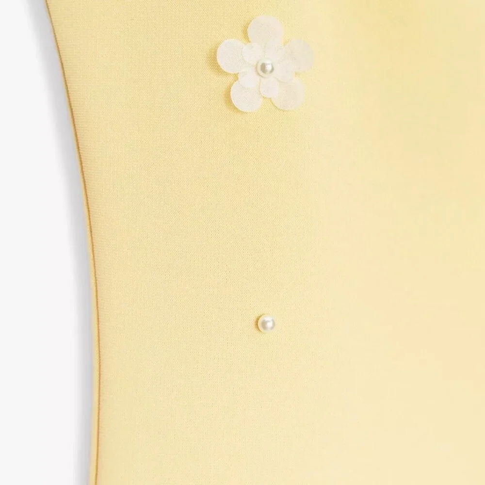Zara midi dress, Zara floral dress, yellow midi dress, minimalist - Picture 5 of 6